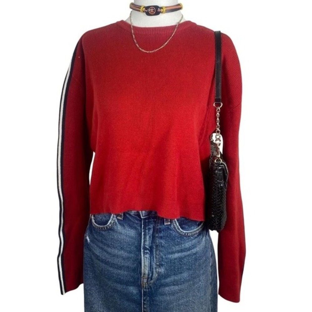 Brandy Melville Cropped Sweater Womens Large One Size Knit Y2K Preppy